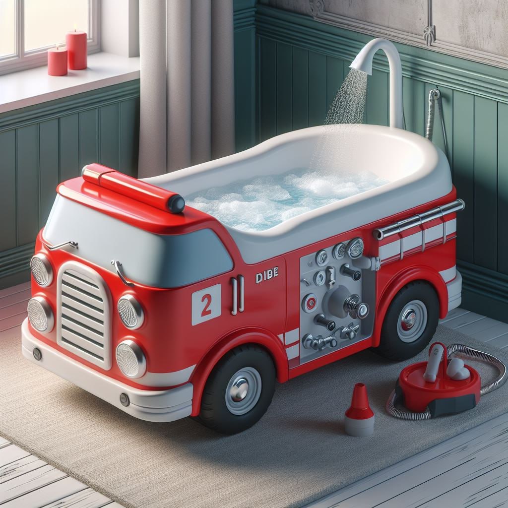 Fire-Truck-Shaped-Bathtub