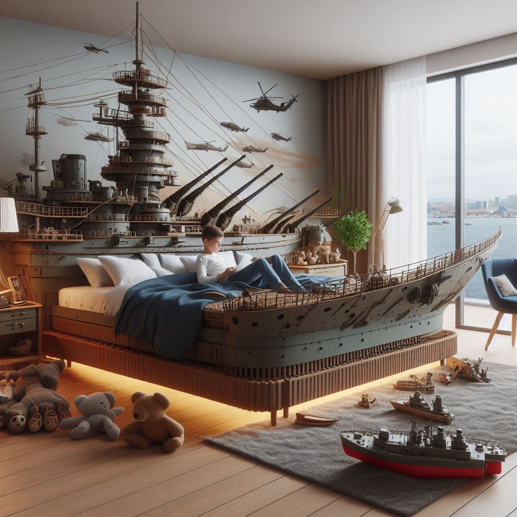 War-Ship-Shaped-Bed