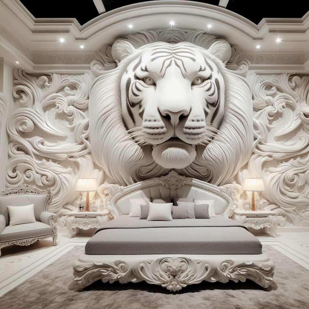 White Tiger Head: The Perfect Decoration For Your Bedroom