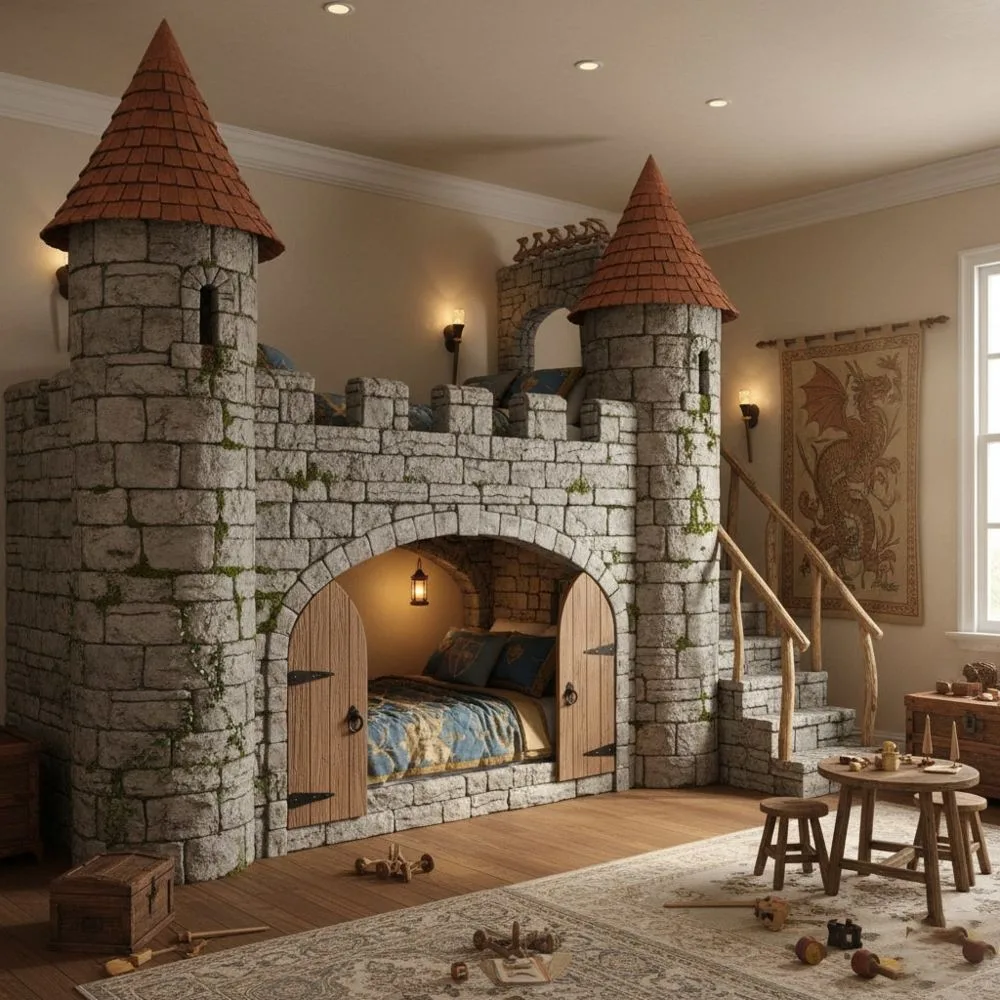 Castle-Shaped Bunk Beds