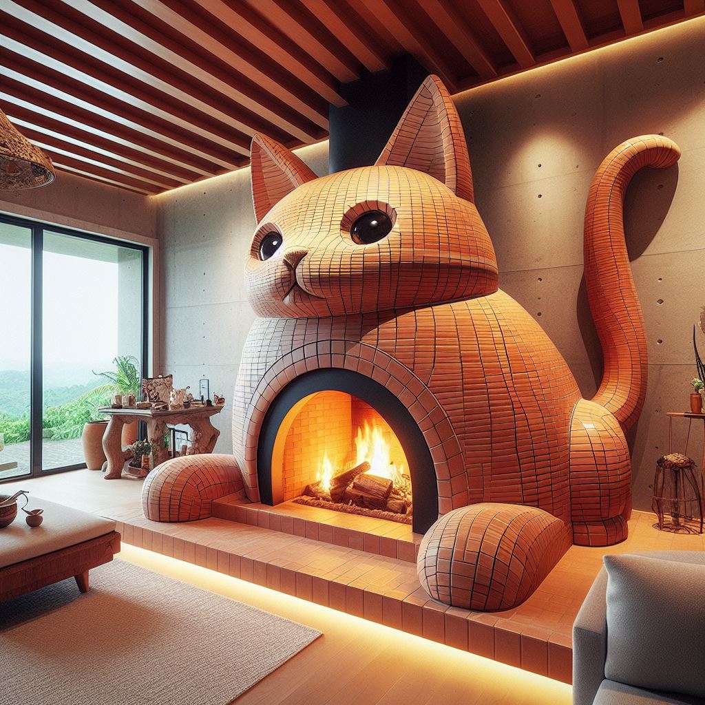 Cat-Shaped-Fireplace