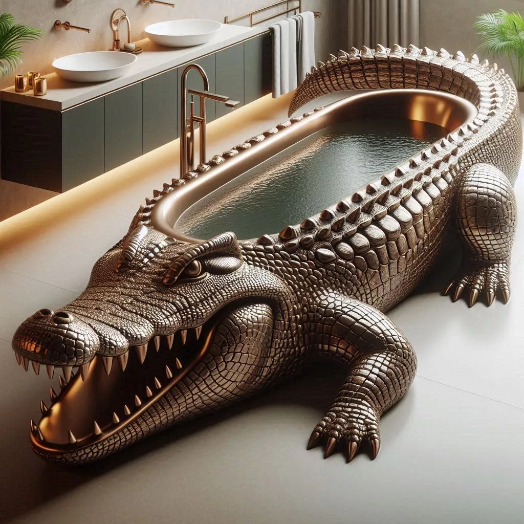 Crocodile-Shaped-Bathtub