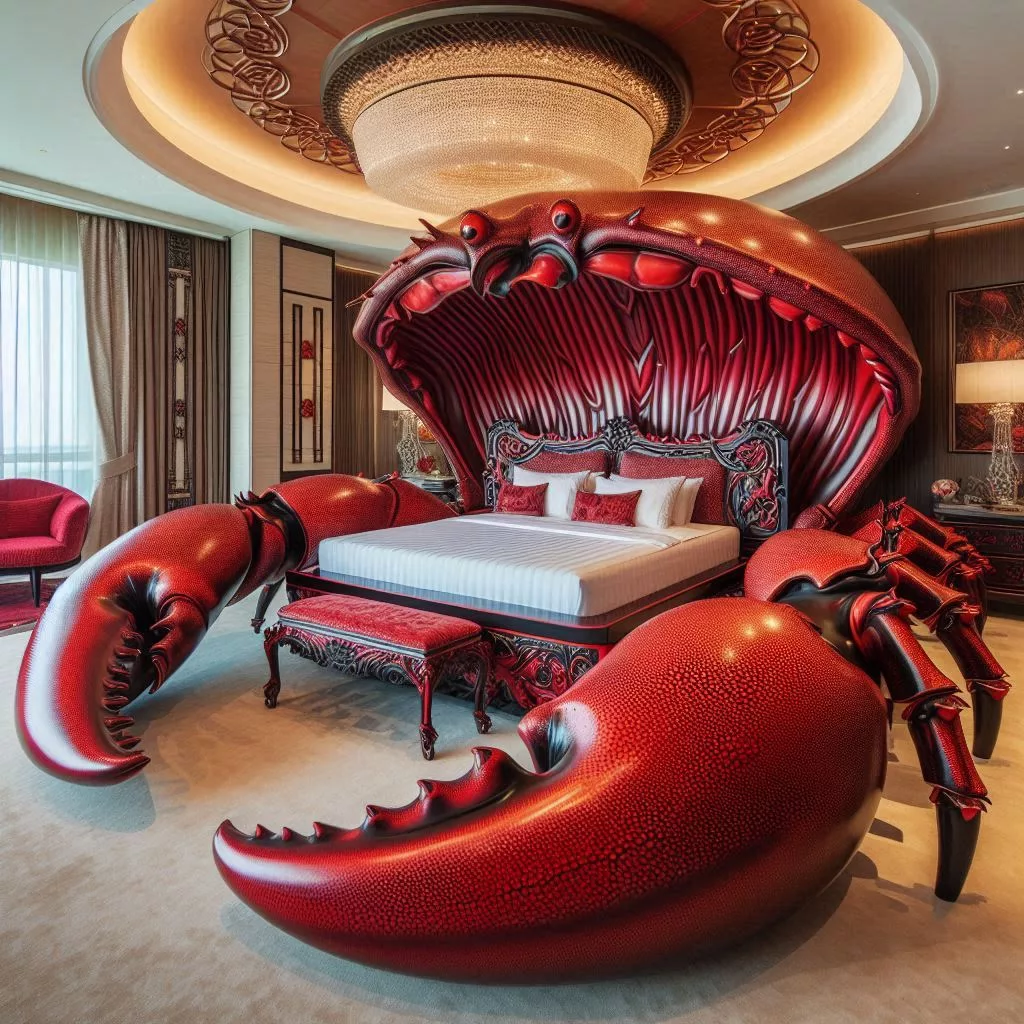 Giant-Red-Crab-Shaped-Bed