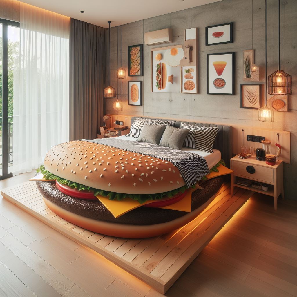 Hamburger-Shaped-Bed