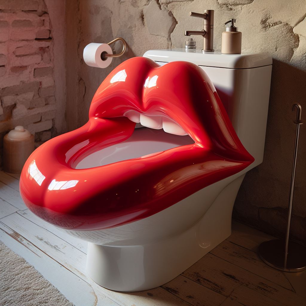 Lip-Shaped-Toilet