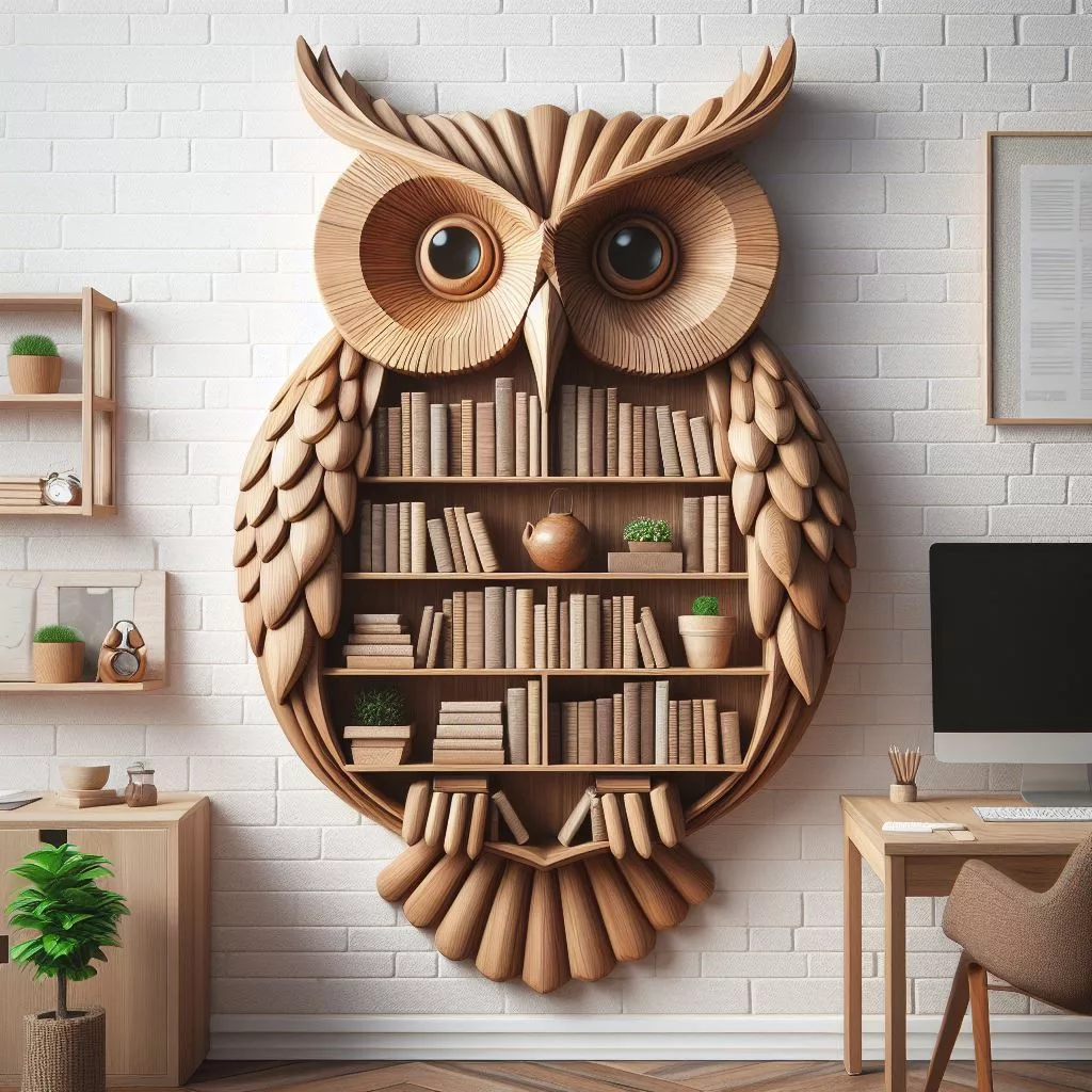 Owl-Shaped-Wall-Mounted-Bookshelf