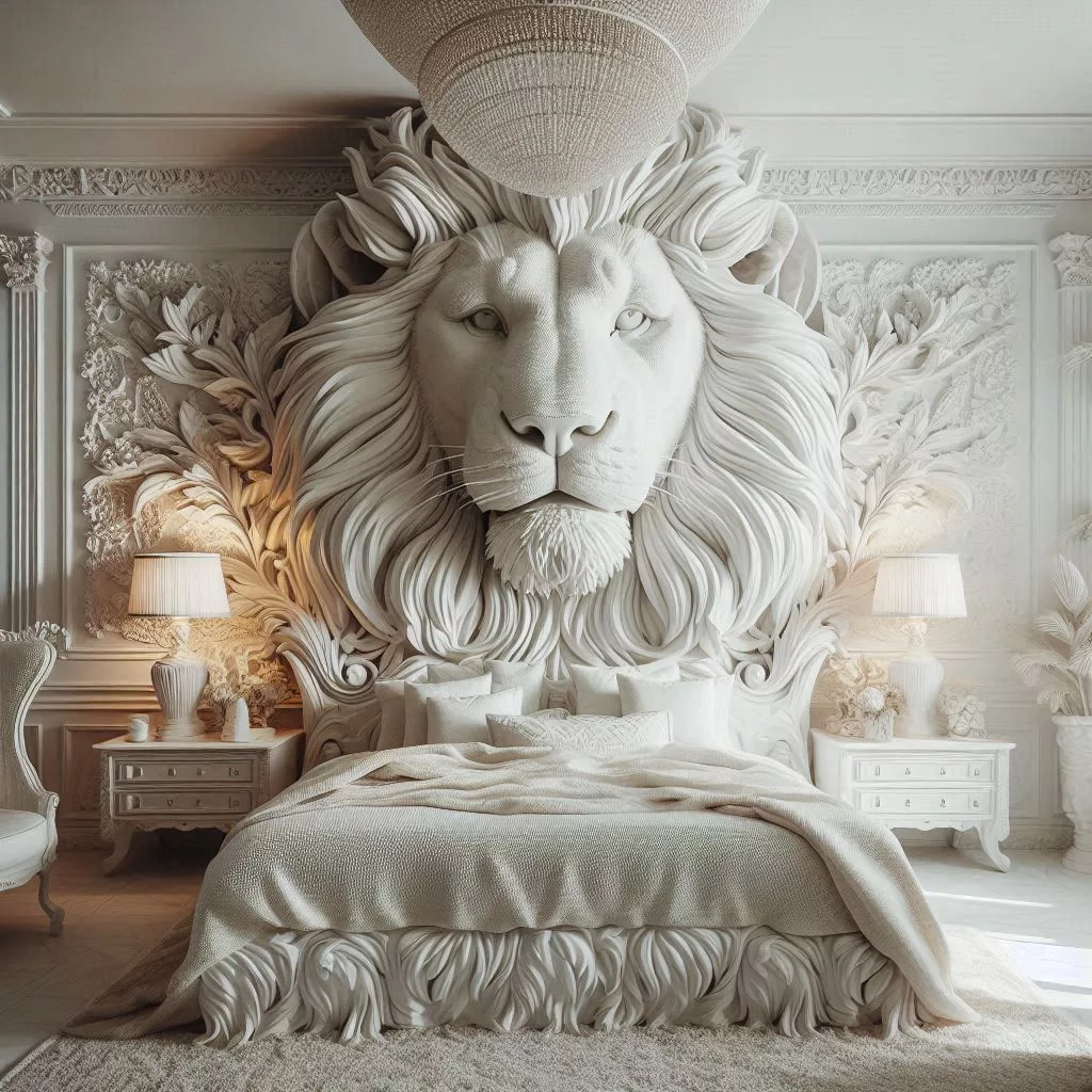 White-Lion-Head-Bedroom-Decor