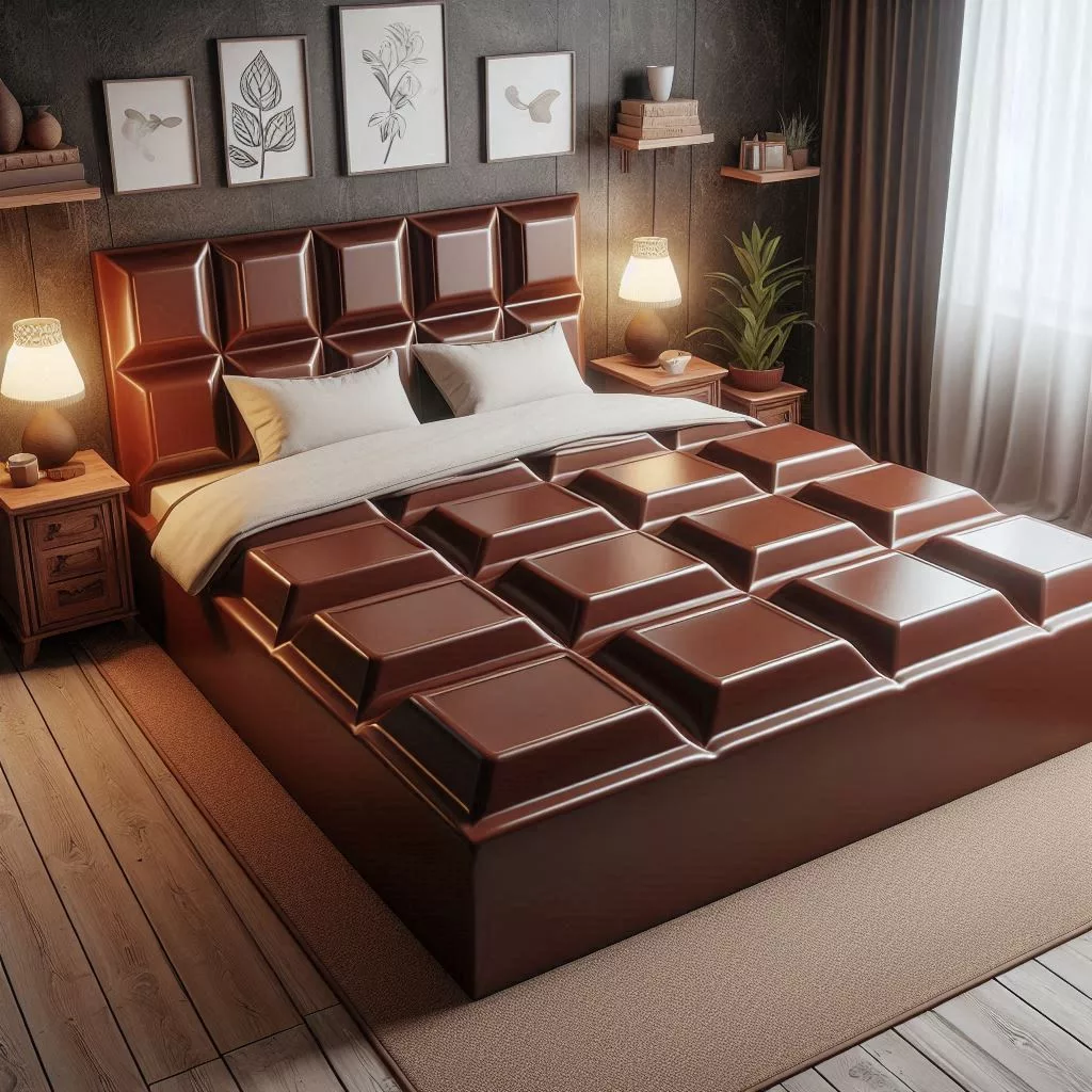 Chocolate-Bar-Inspired-Bed