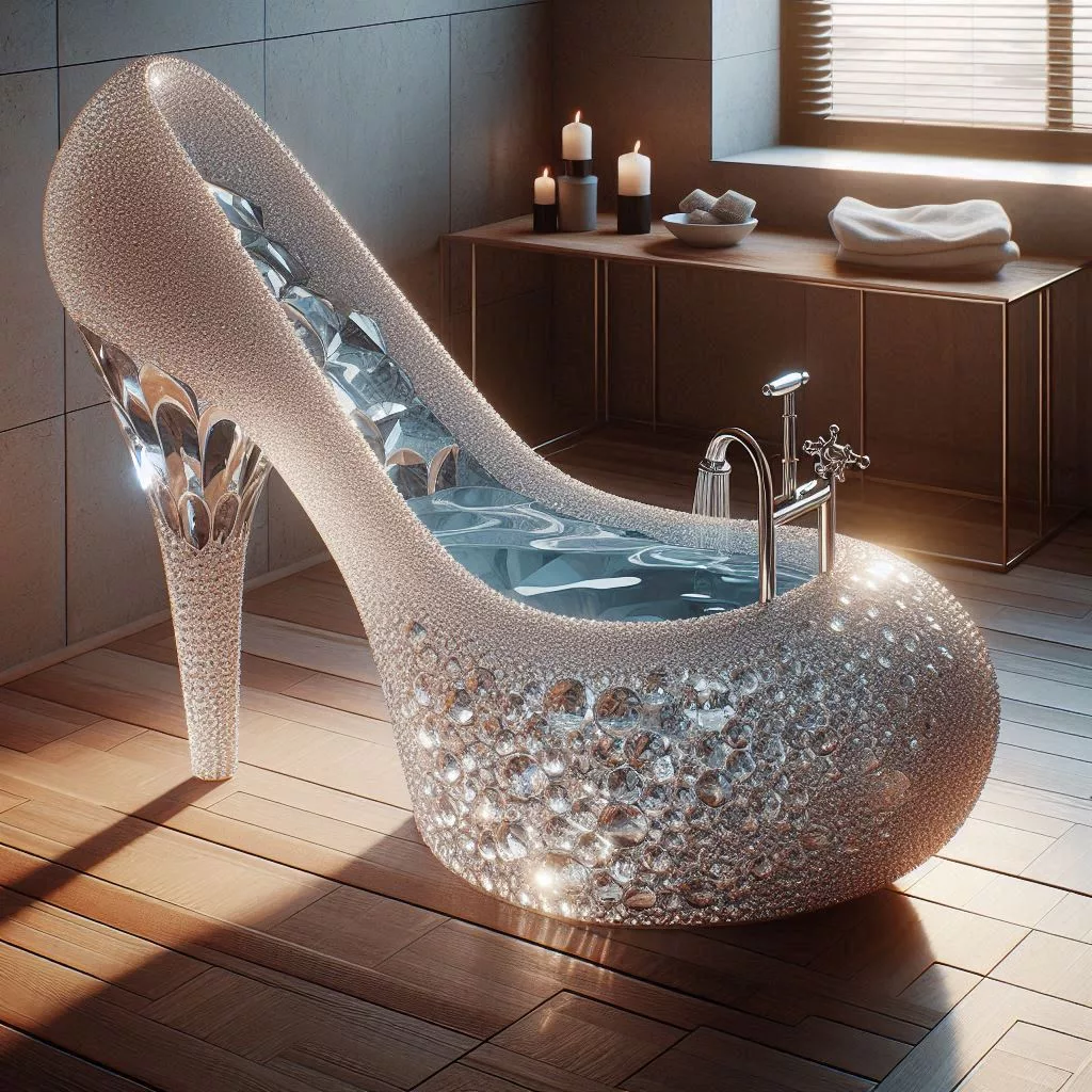 Crystal-High-Heel-Shaped-Bathtub