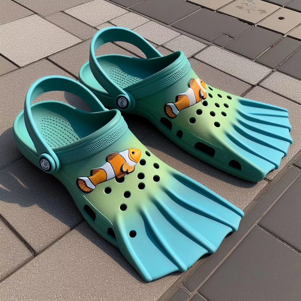 Diving-Fin-Shaped-Crocs-Slippers