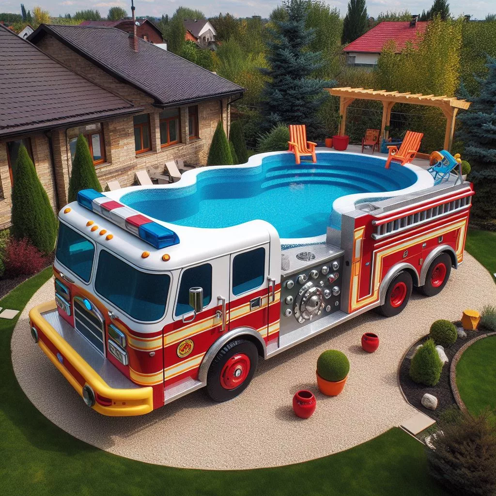 Fire-Truck-Shaped-Outdoor-Pool