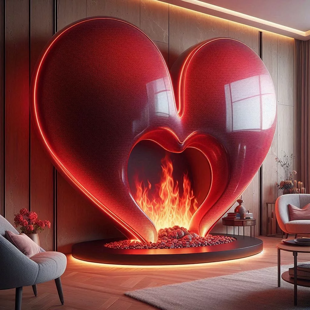 Heart-Shaped-Electric-Fireplace