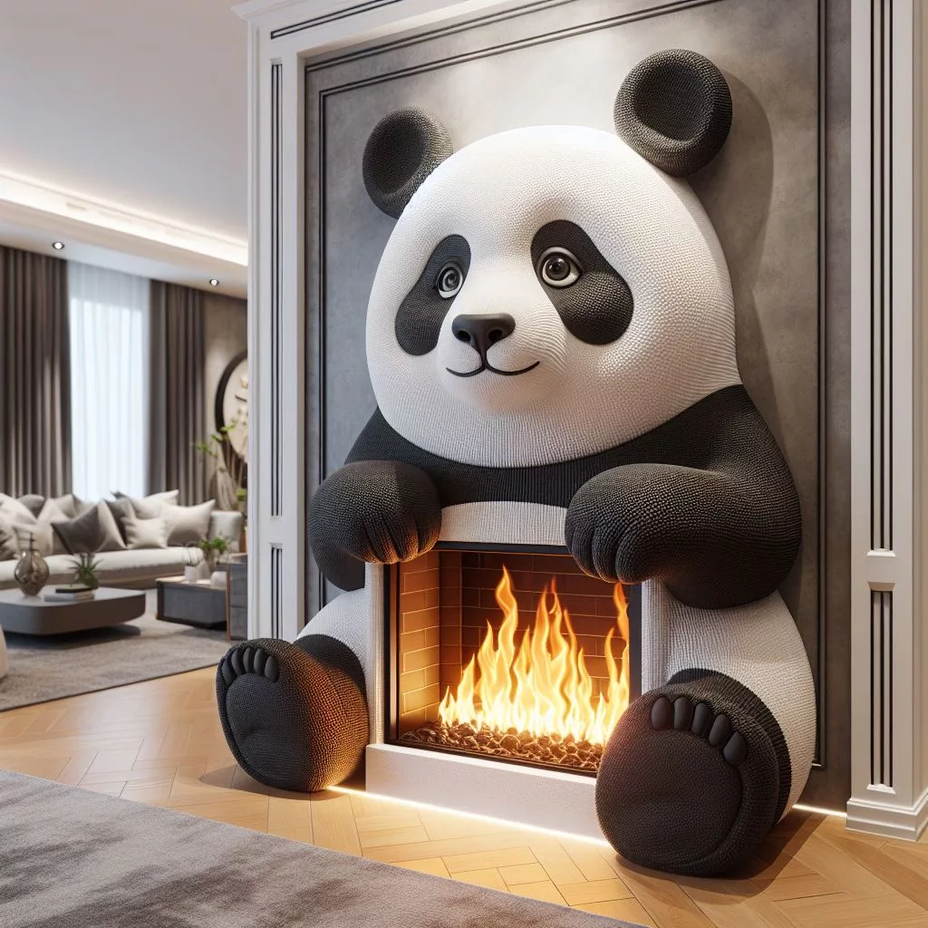 Panda-Shaped-Fireplace