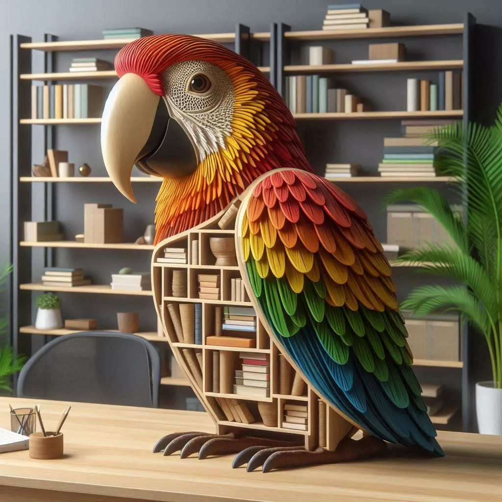 Parrot-Shaped-Bookshelf