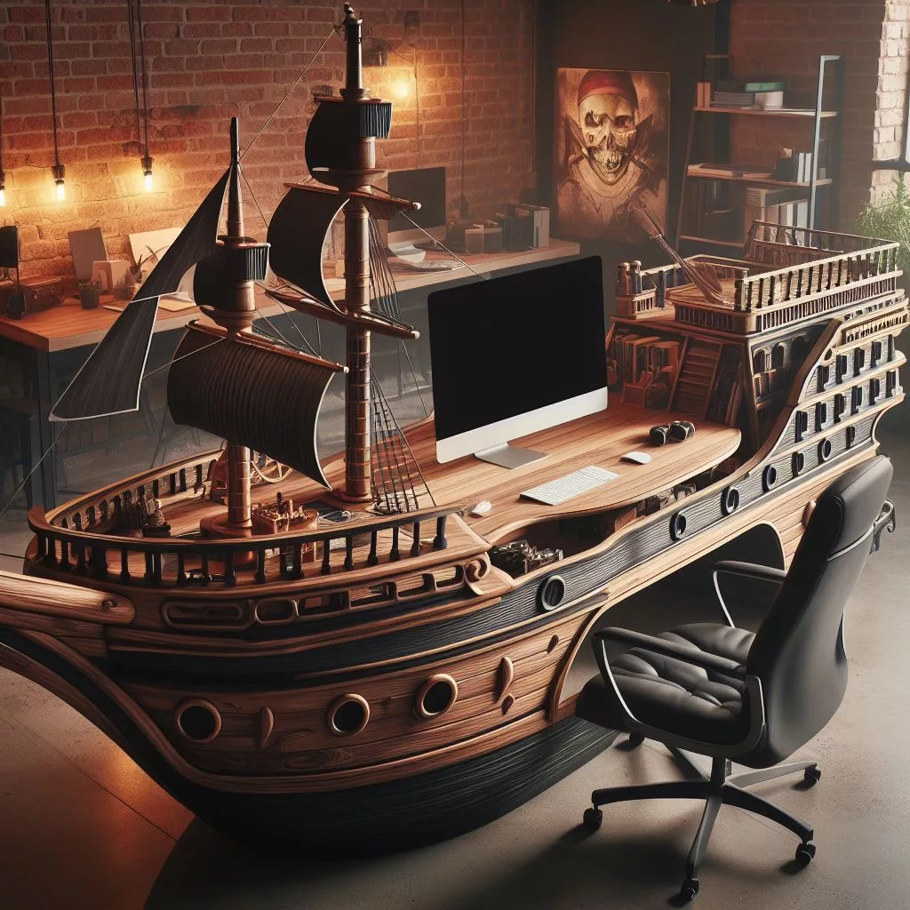 Pirate-Ship-Shaped-Working-Desk