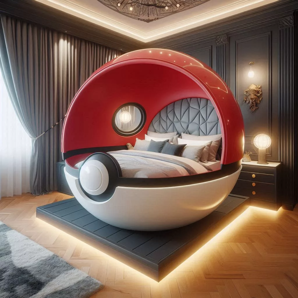 Poke-Ball-Shaped-Bed