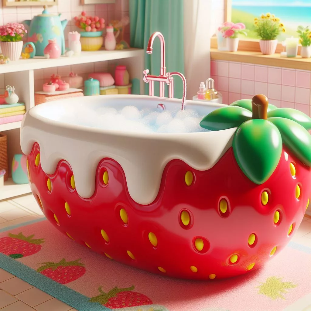 Strawberry-Shaped-Bathtub