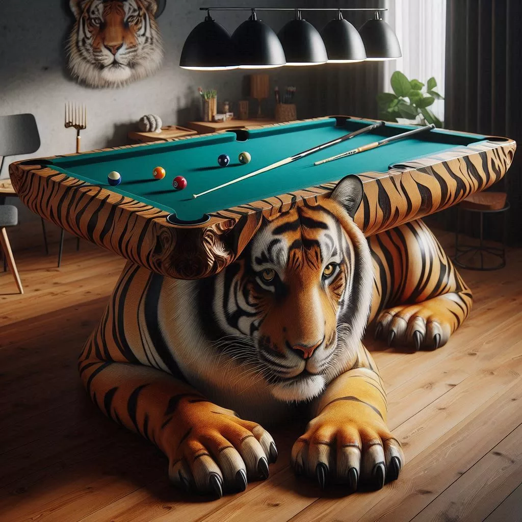 Tiger-Shaped-Pool-Table