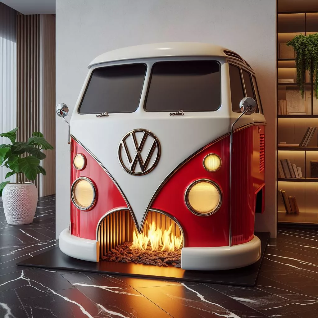 Volkswagen-Shaped-Fireplace