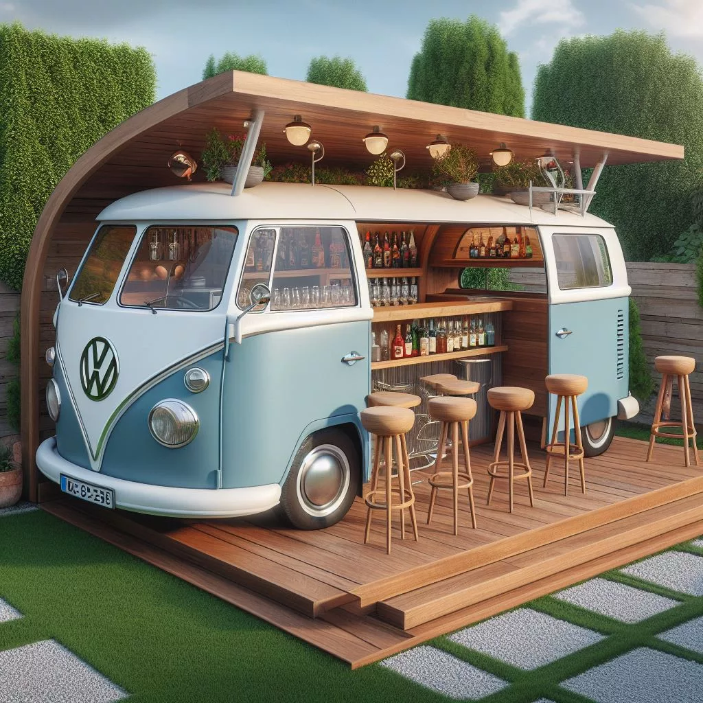 Volkswagen-Shaped-Outdoor-Bar