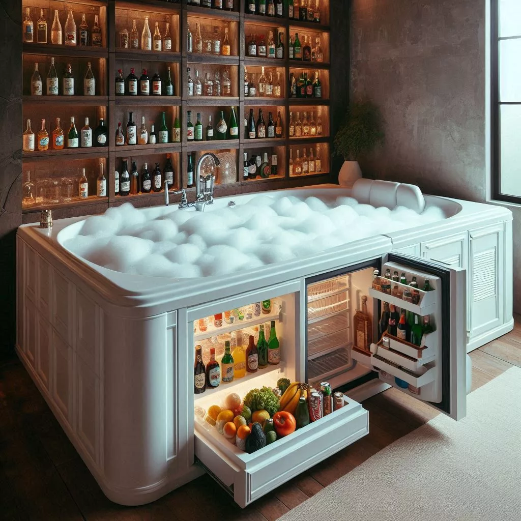 Bathtub-with-Integrated-Refrigerator