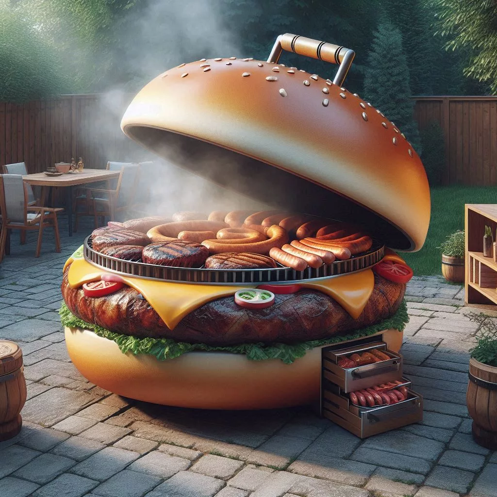 Hamburger-Shaped-BBQ-Smoker