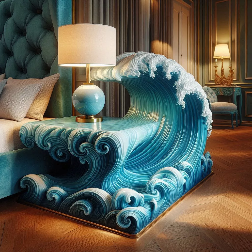 Ocean-Wave-Shaped-Bedside-Table