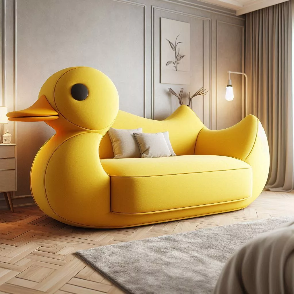 Yellow-Duck-Shaped-Sofa