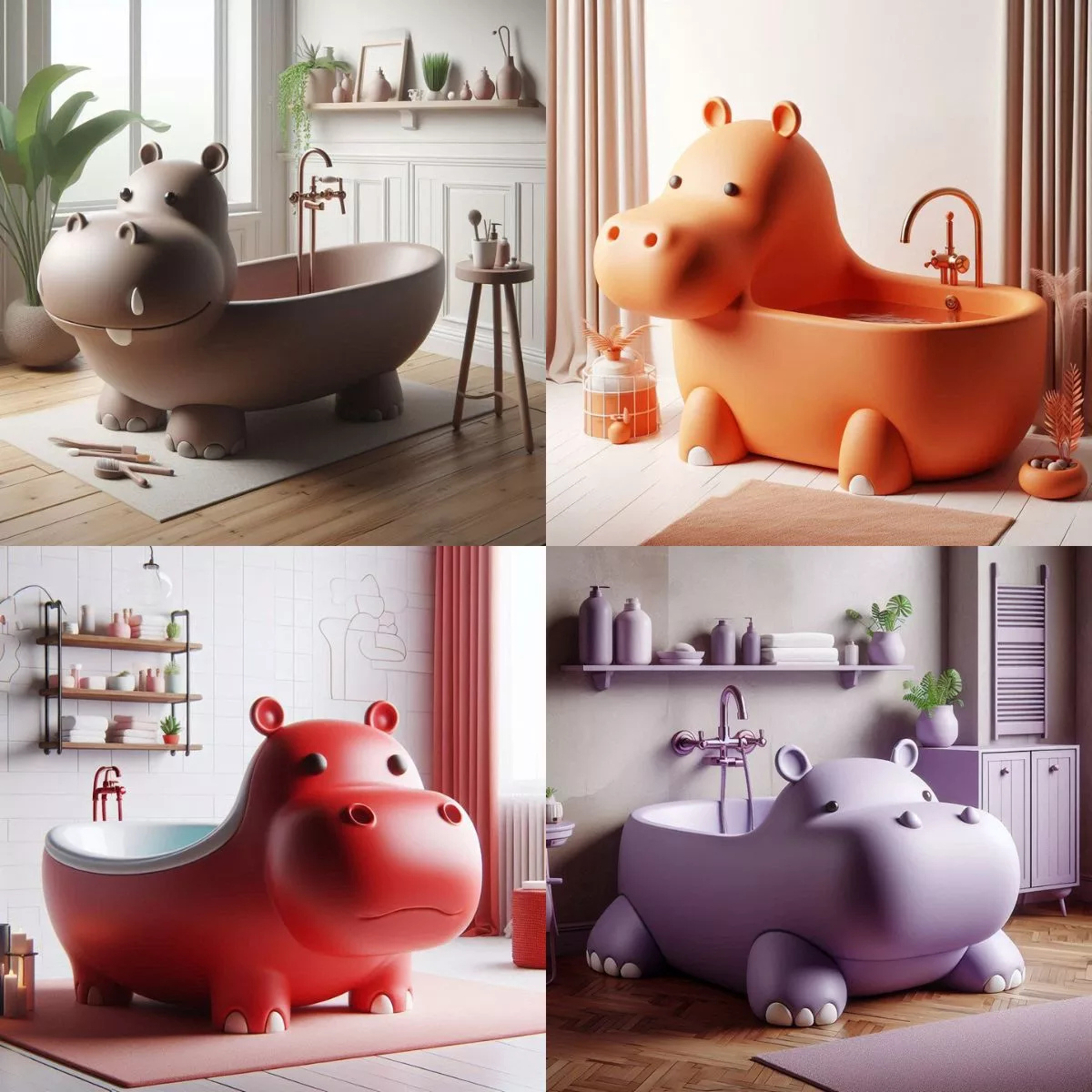 Hippo-Shape-Bathtub