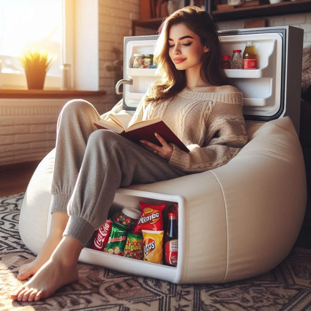 refrigerator-integrated-bean-bag-chair