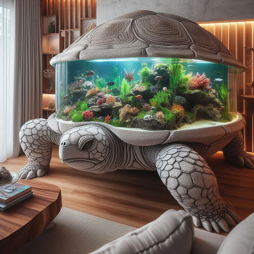 Giant Turtle-Shaped Aquarium