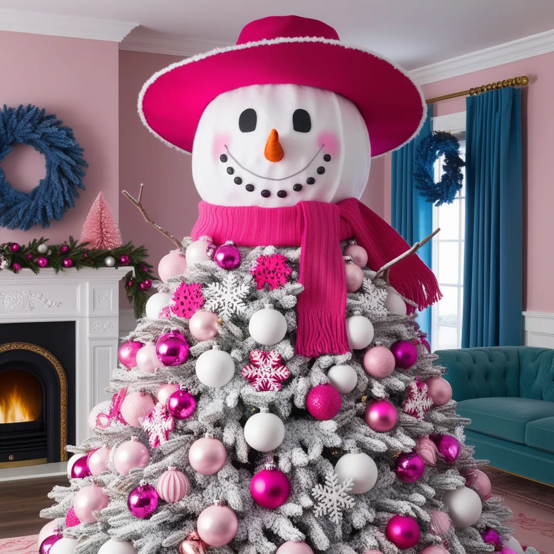 Snowman-Shaped-Christmas-Tree