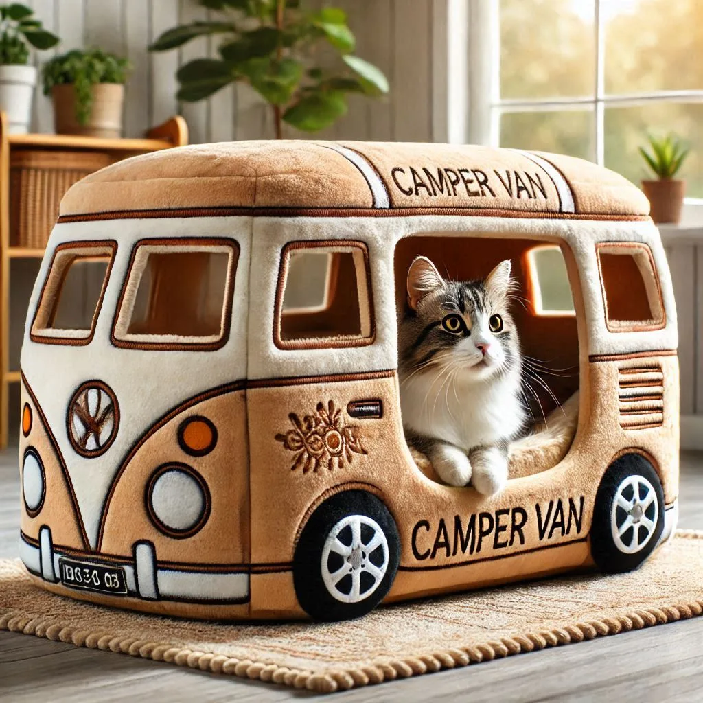 Camper-Van-Shaped-Pet-House