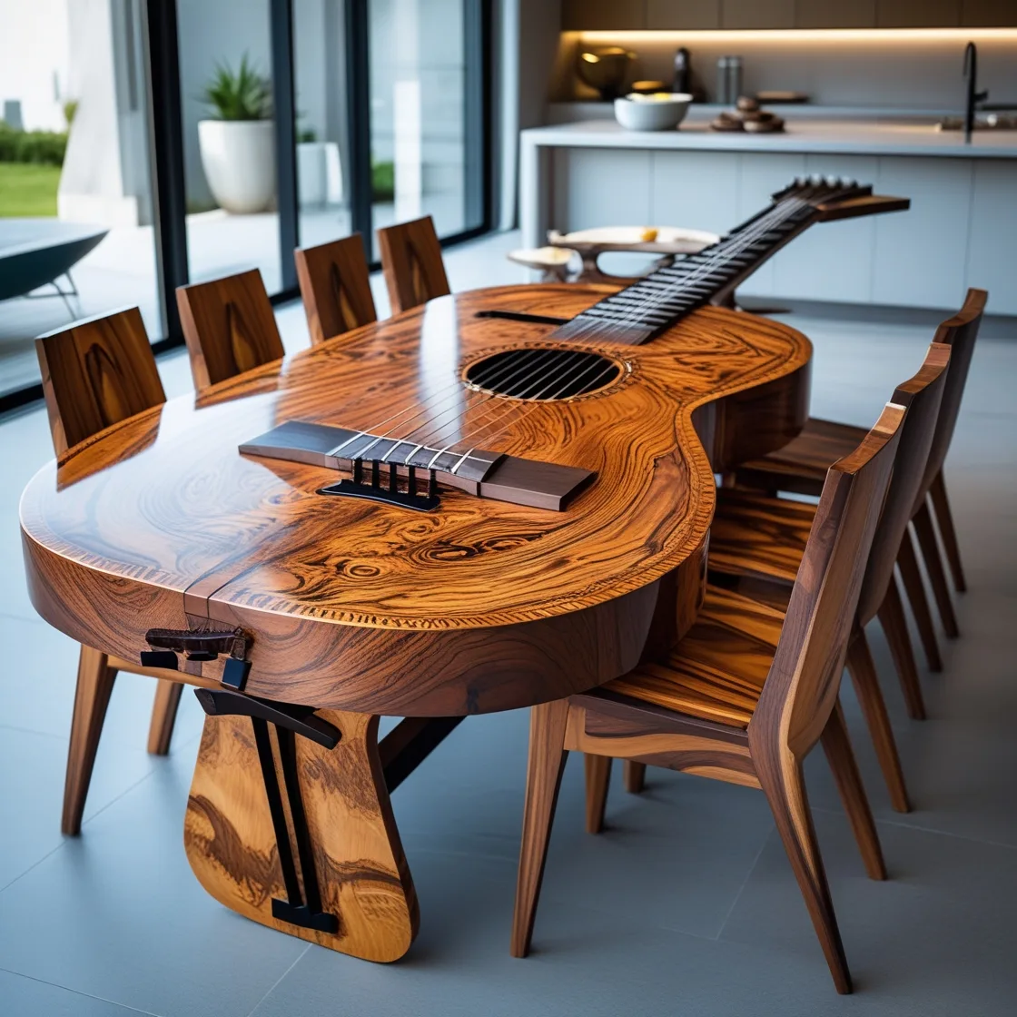 Guitar-Shaped-Dining-Table