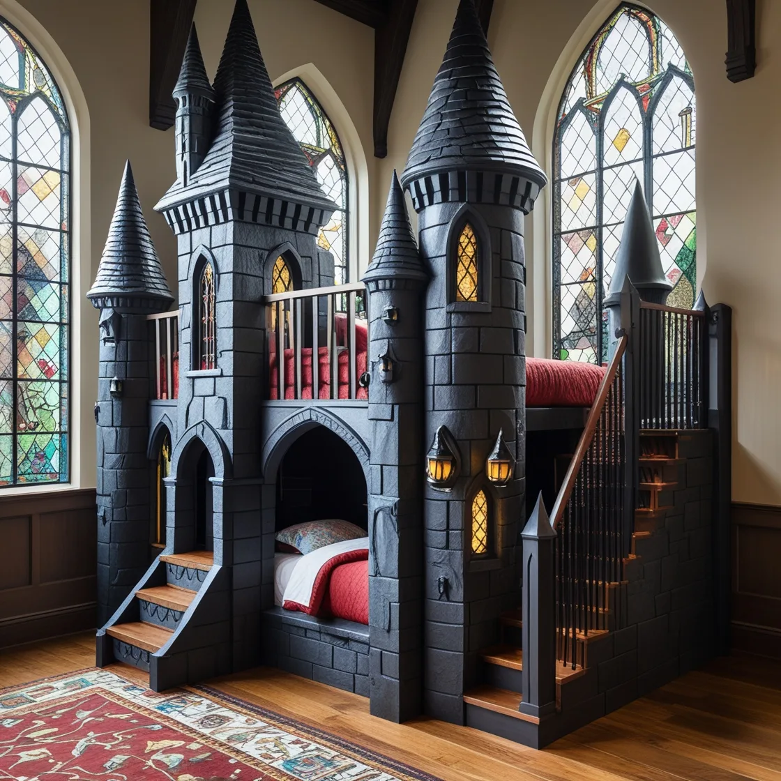 Hogwarts-Shaped-Bunk-Bed