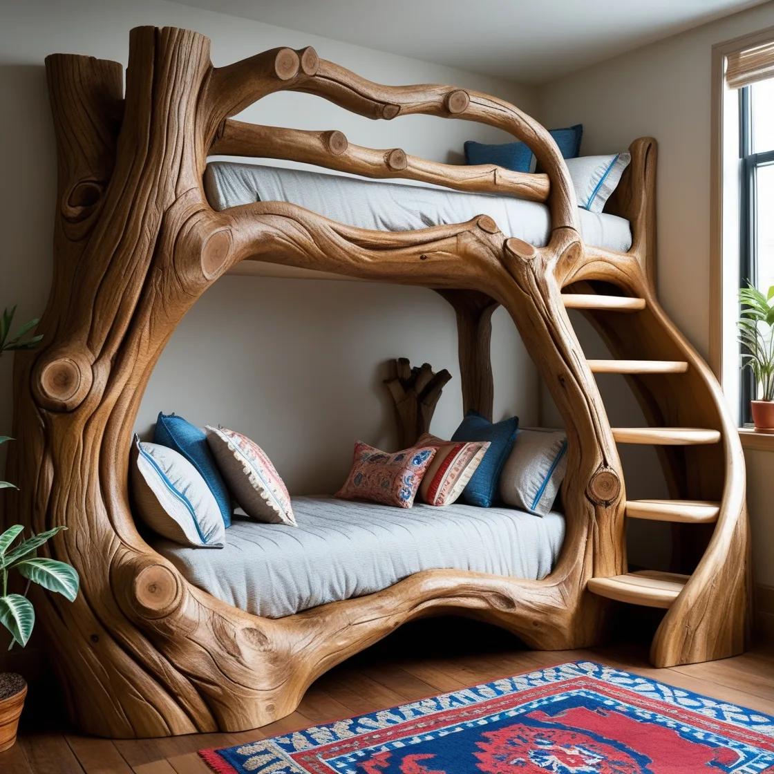 Tree-Trunk-Bunk-Bed