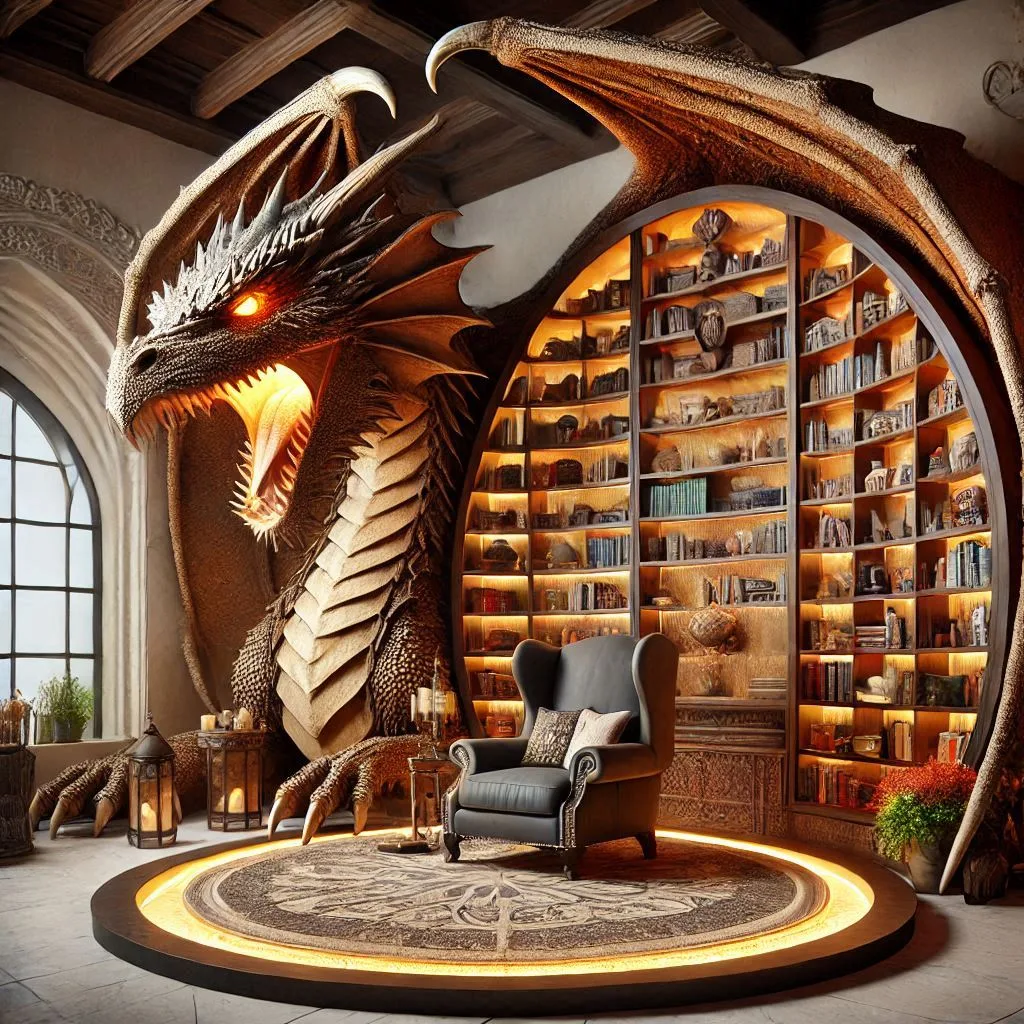 Dragon-Shaped-Bookshelf