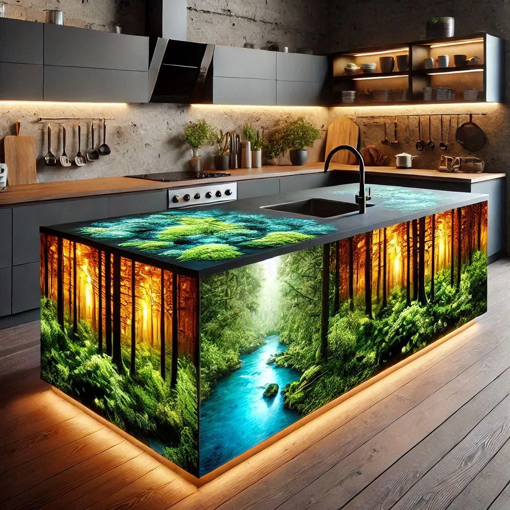 Forest-Scene-Kitchen-Islands