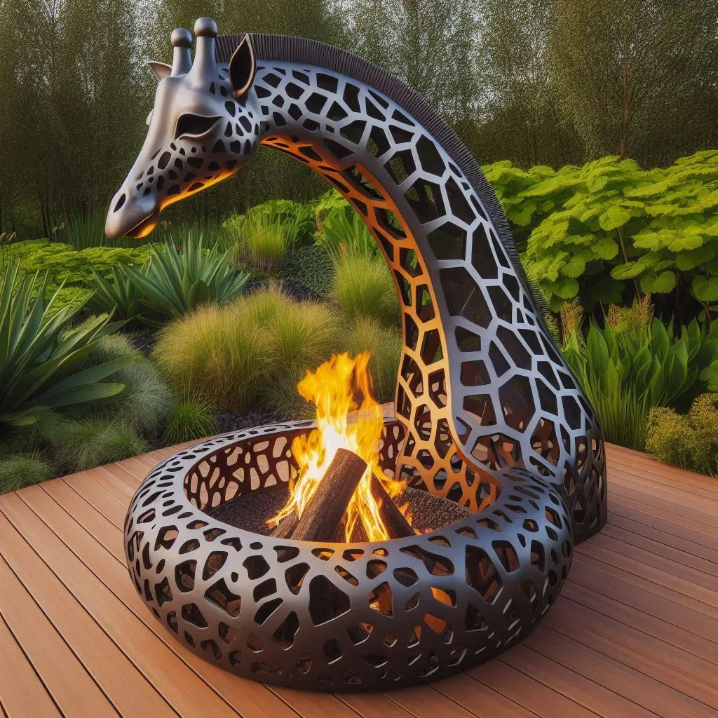 Giraffe-Shaped-Fire-Pit