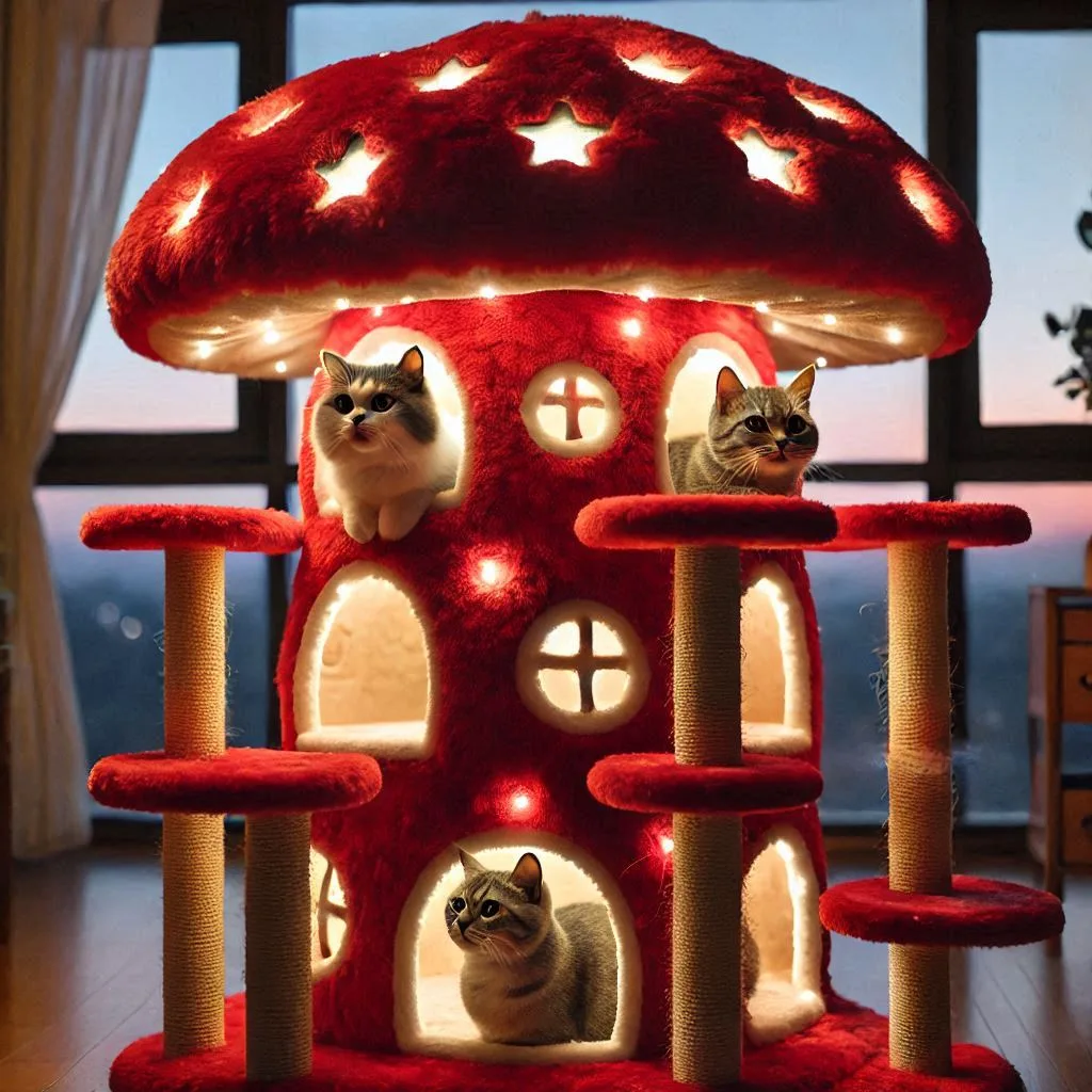 Mushroom-Shaped-Cat-Tree