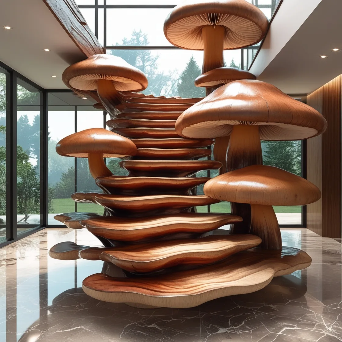 Wooden-Mushroom-Staircase