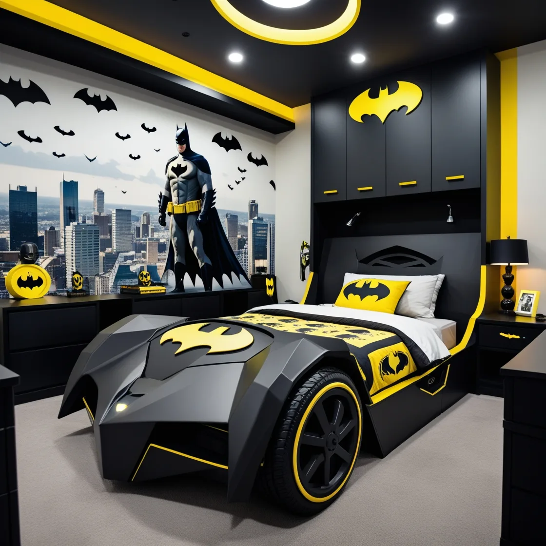 Batmobile-Shaped-Bed