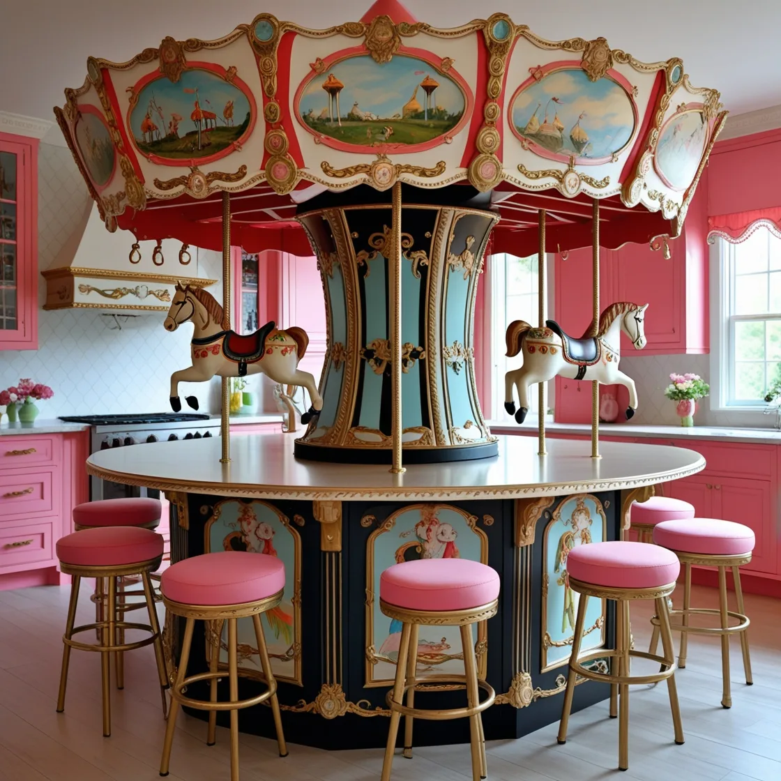 Carousel-Themed-Kitchen-Island