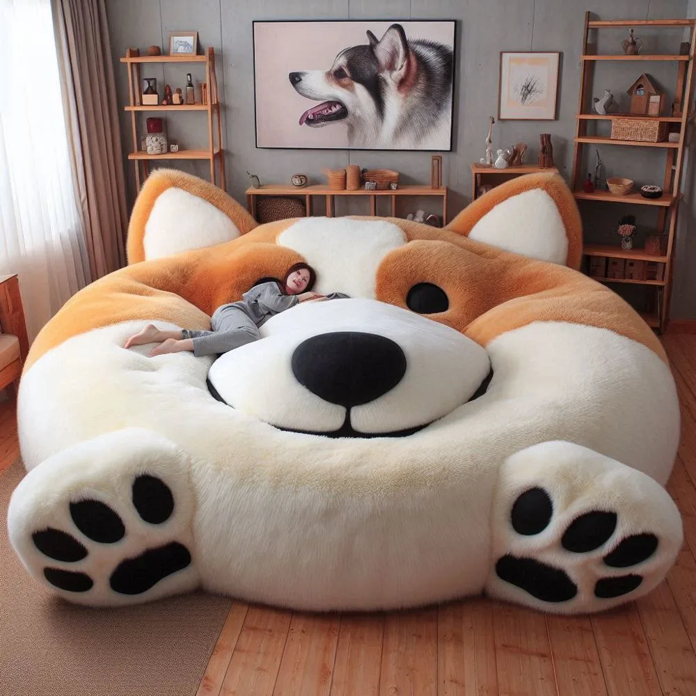 Giant-Fur-Pet-Beds-For-Humans