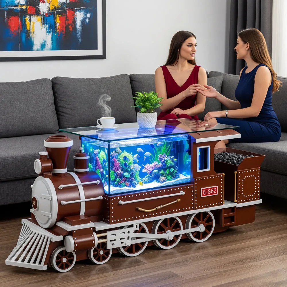 Train Aquarium Coffee Table