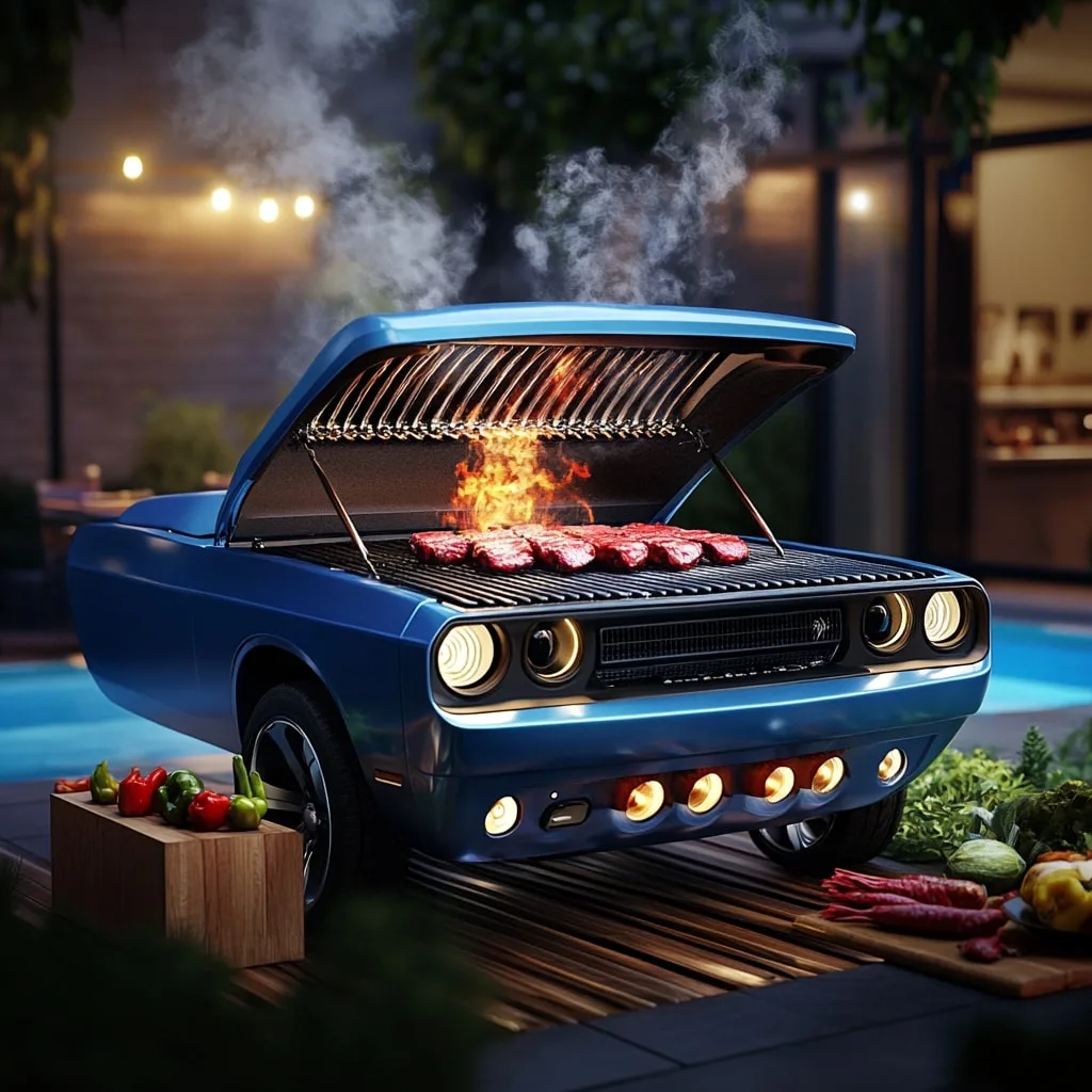 Dodge-Challenger-Shaped-BBQ-Grill