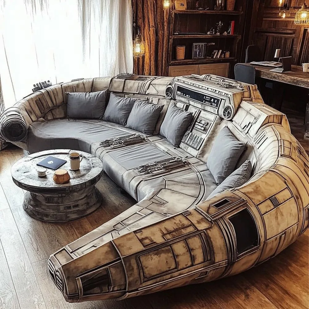 Millennium-Falcon-Shaped-Sofas