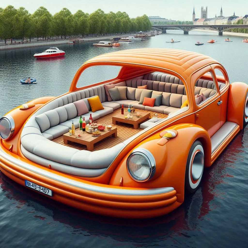 VW Beetle Inflatable Lounge Boat