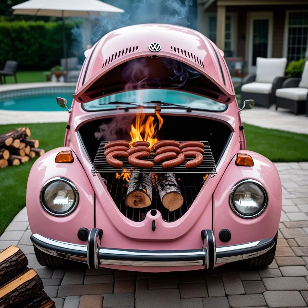 Volkswagen Beetle-Shaped-BBQ-Grill