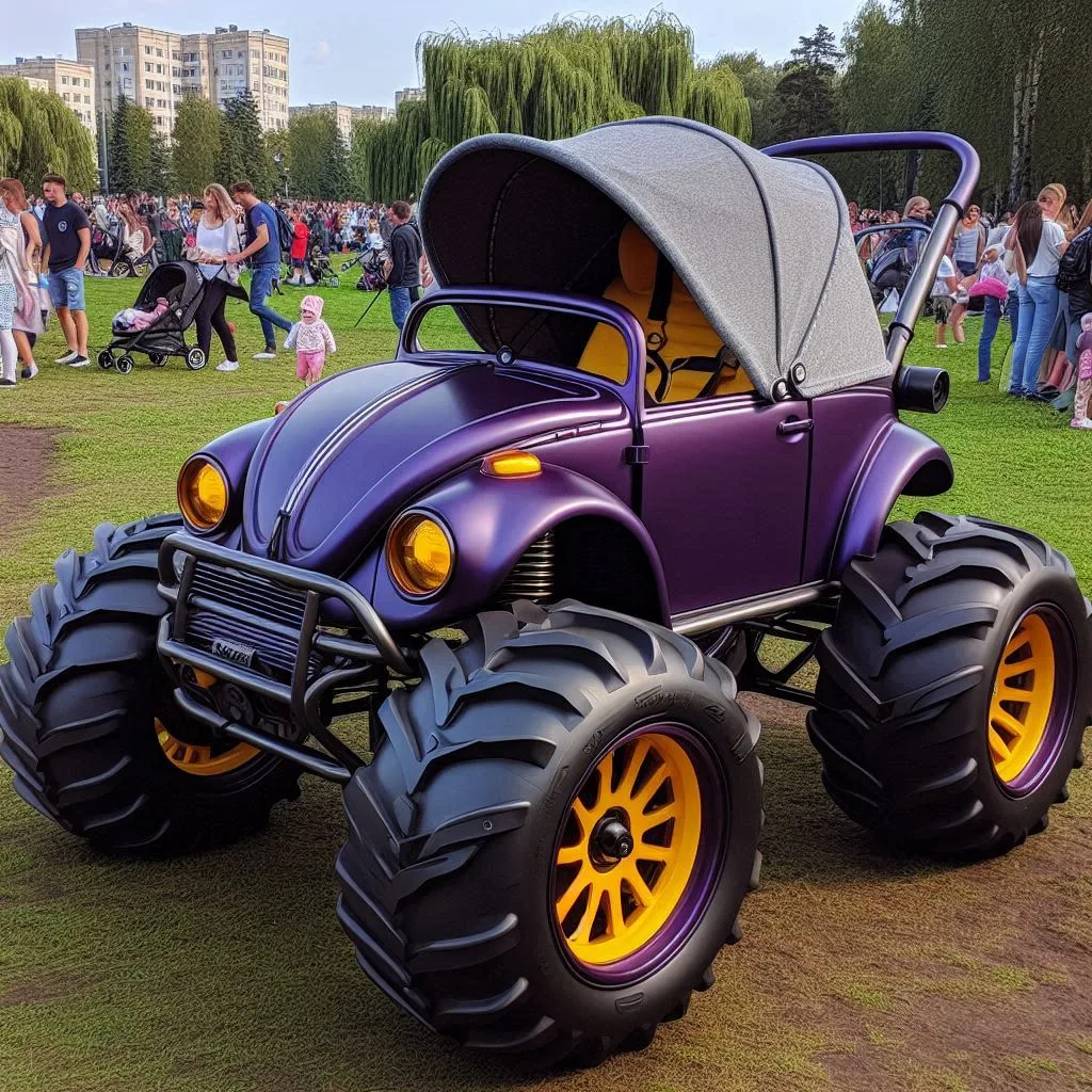 Volkswagen-Beetle-Shaped-Baby-Stroller